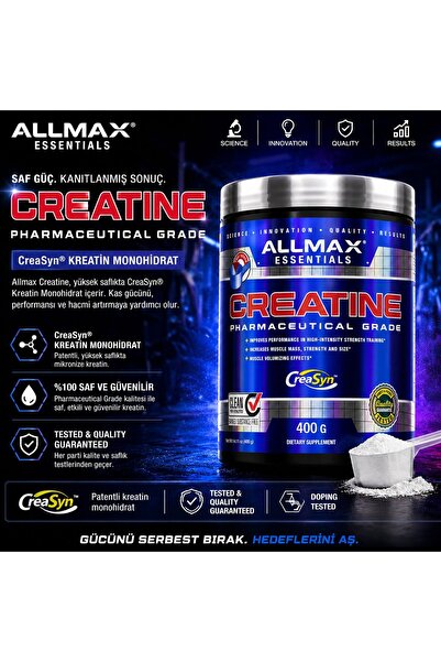 ALLMAX Creatine Kreatin Monohydrate 400g - 80 SERVİS
