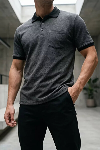 TOZLU Polo Collar T-Shirt with Front Button Pockets