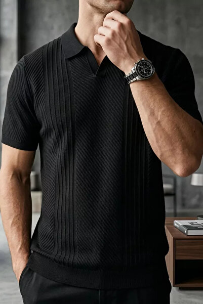 TOZLU Polo neck knitwear t-shirt
