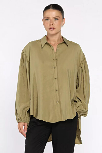 TOZLU Pile Detailed Women's Loose Shirt