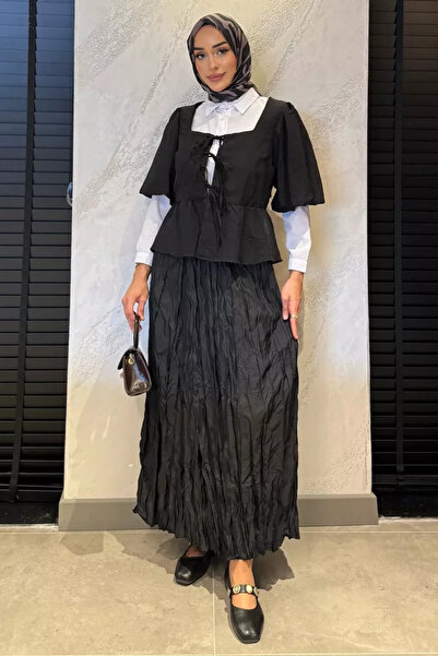 TOZLU Women's Elastic Waist Kraş Hijab Skirt