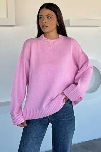 TOZLU Women's Crew Neck Knit Sweater