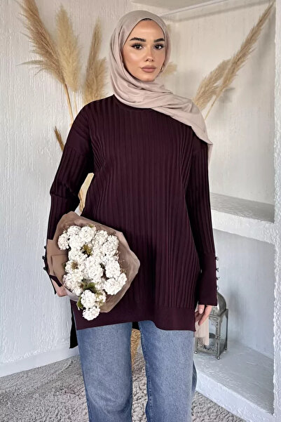 TOZLU Gülseli Tunica tricotată cu guler rotund, stil Hijab