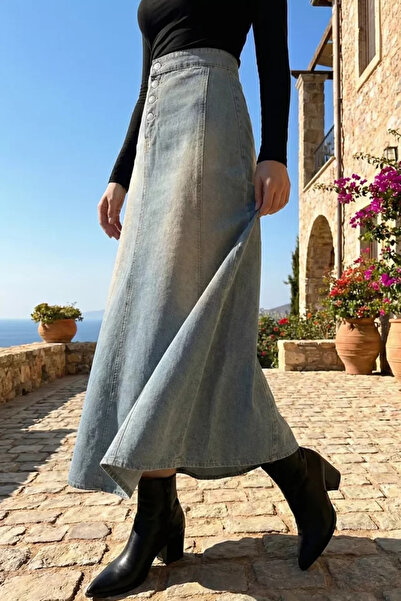 TOZLU Tesettür Jean Denim Skirt
