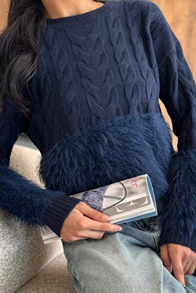 TOZLU Bearded Women's Knitwear Sweater