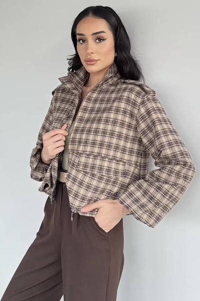 TOZLU Gülseli Plaid Patterned Seasonal Jacket