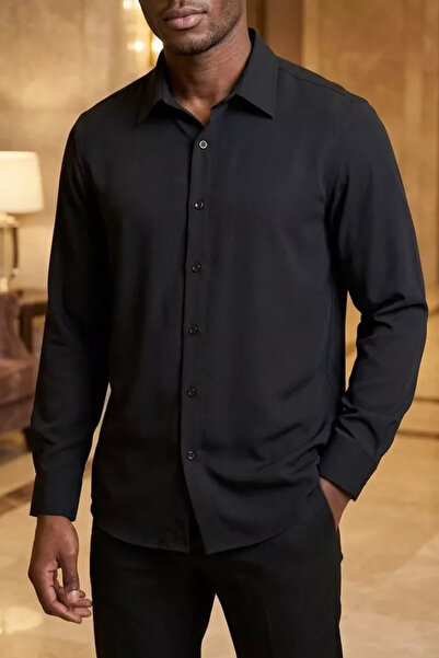 TOZLU Men's Long Sleeve Linen Shirt