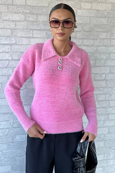 TOZLU سترة تريكو مبطن بالصوف بأزرار على شكل ياقة قميص (تناسب المقاسات s,m,l,xl)
