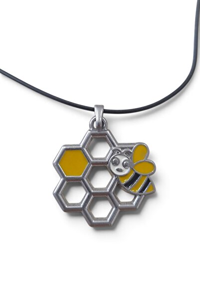 Burjalo Bee and Honeycomb Figured Cord Necklace 130694
