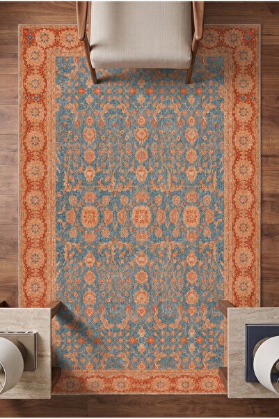 Ayduran Halı Miras Unique Aubusson Esintili Somon Çiçek Desenli Otantik Dokum...