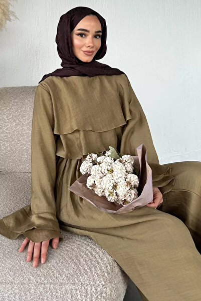 TOZLU Lined Layered Detailed Blouse and Pants Hijab Double Set