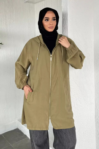 TOZLU Căciulă cu glugă și fermoar, cu design sezonier, pentru hijab
