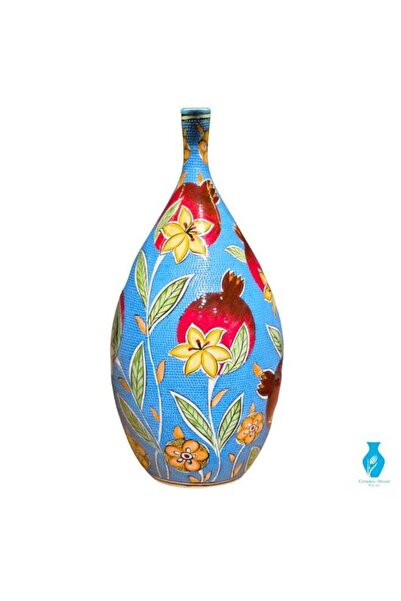 Generic Brand 30 cm Handcrafted Decorative Vase with Pomegranate and Floral D...