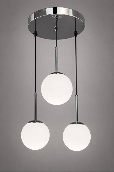 MINIMAL ETICARET VE BILGI TEKNOLOJILERI The Line Silver Chrome 3'lü Beyaz Cam...