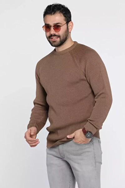 TOZLU Pulover tricotat pentru bărbați cu gât turnat