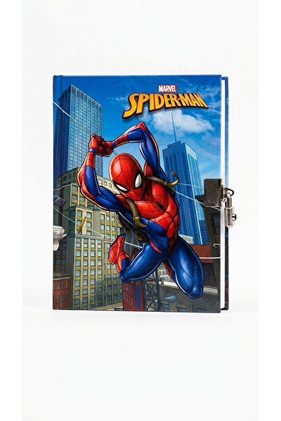 Keskin Marvel Spider-Man Kilitli Günlük Defter – Sert Kapak Metal Kilitli
