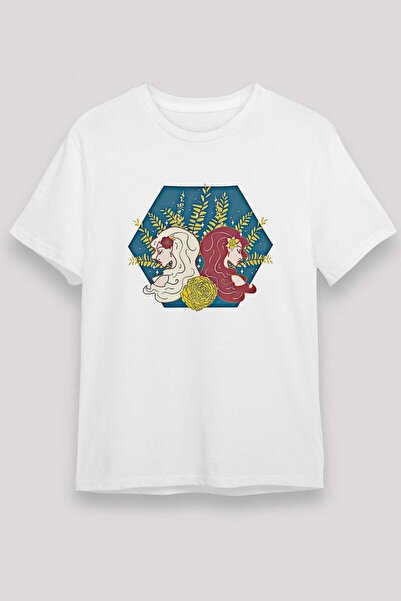 Darkhane Gemini Zodiac Sign Women's Figures Printed T-Shirt