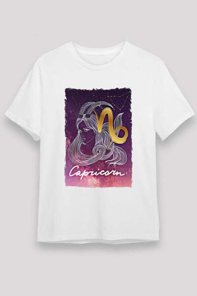 Darkhane Capricorn Zodiac Sign Women's Portrait Printed T-Shirt