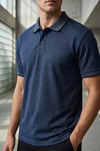 TOZLU Polo Collar Half Buttoned Men's T-Shirt