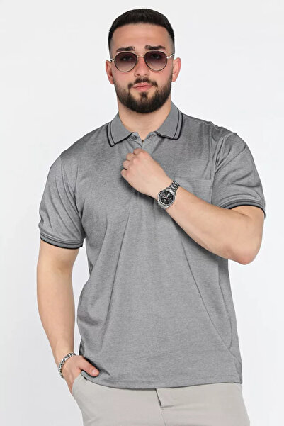 TOZLU Half Button Polo Collar Pocket Men's T-Shirt
