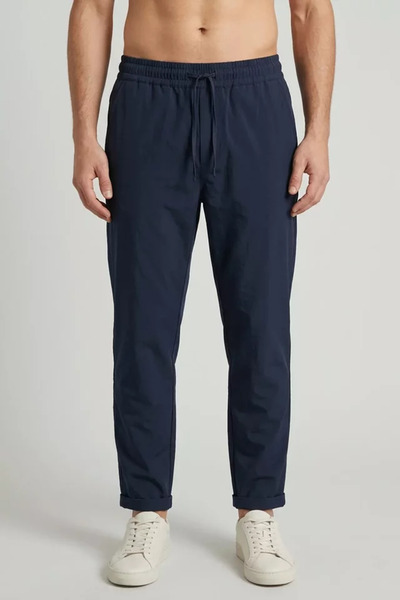 TOZLU Men's Elastic Waist Double-Legged Trousers