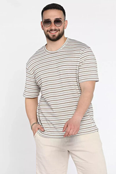 TOZLU Tricou pentru bărbați cu decolteu rotund și model în dungi