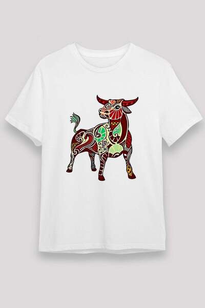 Darkhane Decorative Patterned Bull Printed T-Shirt