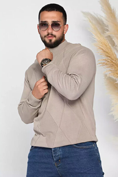 TOZLU Pulover tricotat cu model, cu fermoar, pentru bărbați