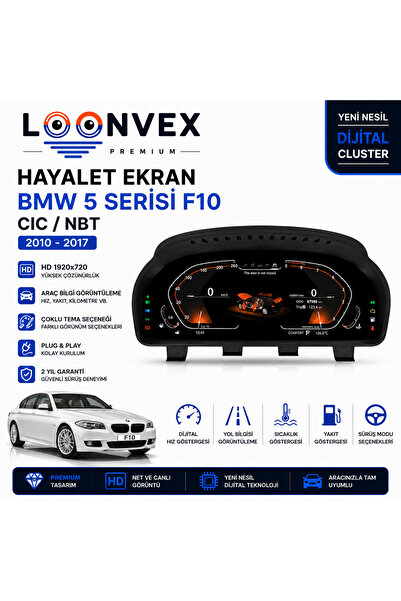 LOONVEX Premium BMW 5 Serisi F10 2010-2017 CIC/NBT Dijital Gösterge – Hayalet...