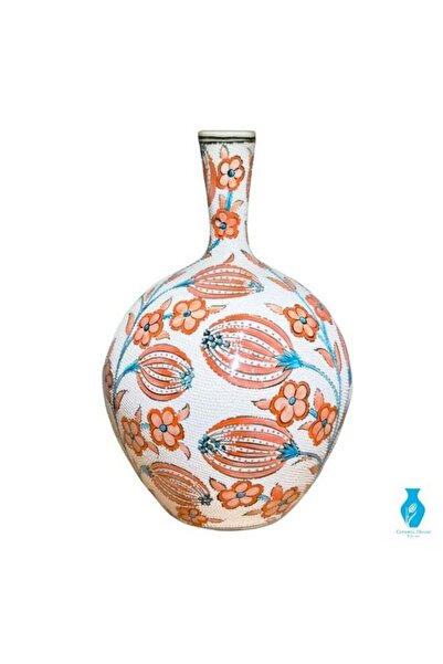 Generic Brand Handcrafted Decorative Vase, 25 cm, Floral Design