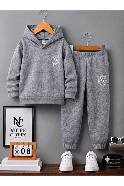 NC Nicee Clothes Children's Unisex Tracksuit Set (Smiling Emoji Face Printed ...