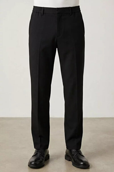 TOZLU Men's Baggy Fabric Trousers with Elastic Waist