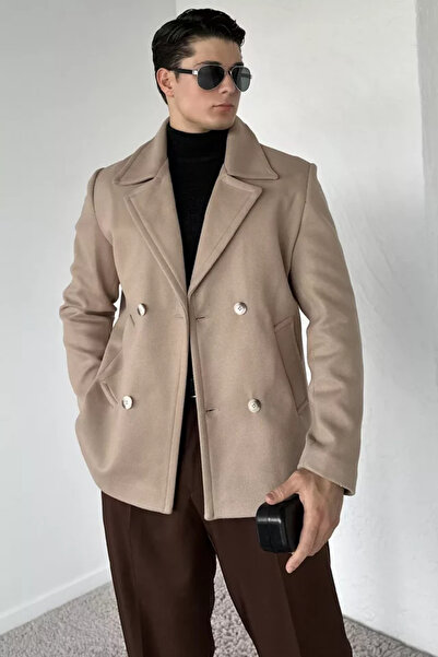 TOZLU Kravuze Collar Men's Cashmere Coat