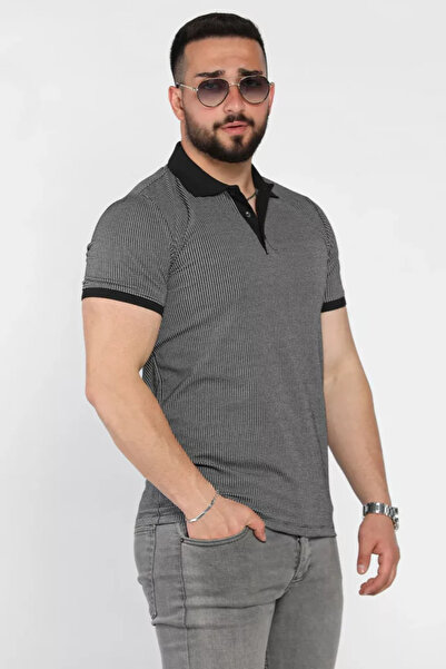 TOZLU Men's Polo Collar Half Button T-Shirt
