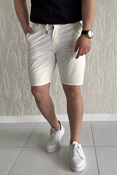 TOZLU Men's Shorts with Waist Tie and Zipper