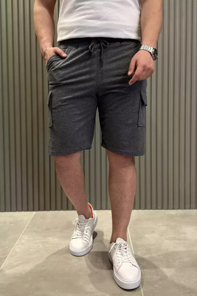 TOZLU Men's Cargo Pocket Waist Tie Shorts