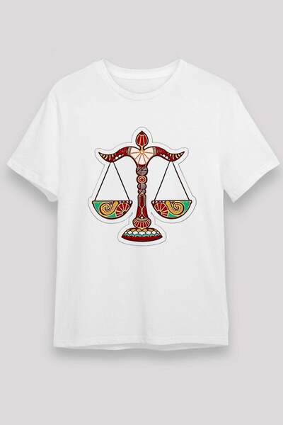 Darkhane Libra Zodiac Sign Art Printed T-Shirt