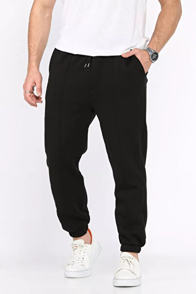 TOZLU Men's Green Three-Thread Shaded Sweatpants
