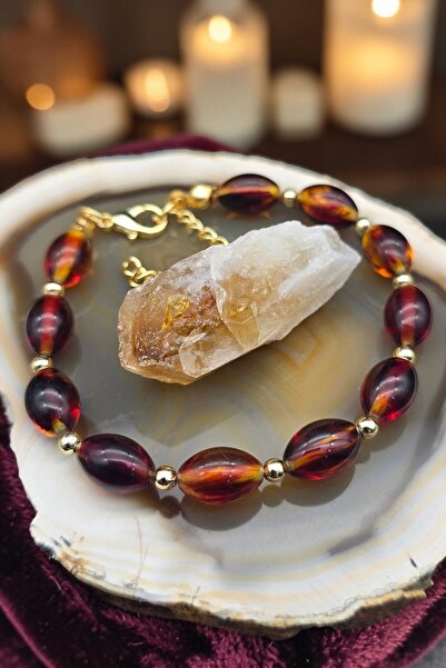 NBS Beautiful Naturel Stones Amber Women's Evil Eye Protection Bracelet