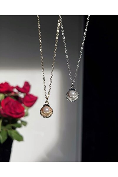 Mega Bazaar Set of 2 Pearl Mussel Patterned Necklaces
