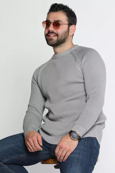TOZLU Pulover tricotat pentru bărbați cu gât turnat