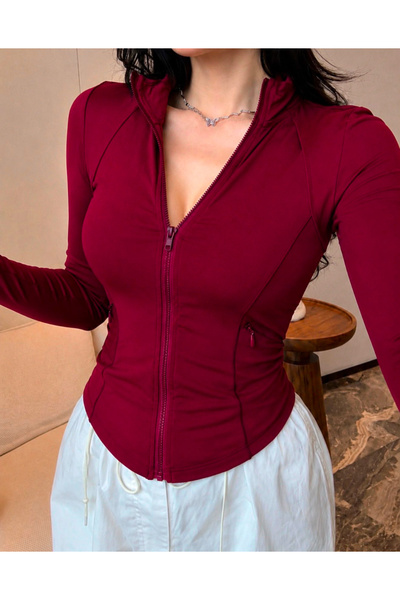 DEEFWEAR Finger-Looped Trendy Zippered Cardigan