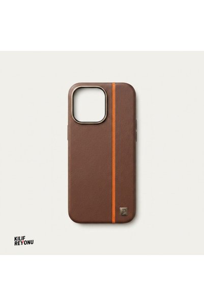iPhone 16 Pro Max Uyumlu Şerit Detaylı Premium Deri Dokulu Kılıf