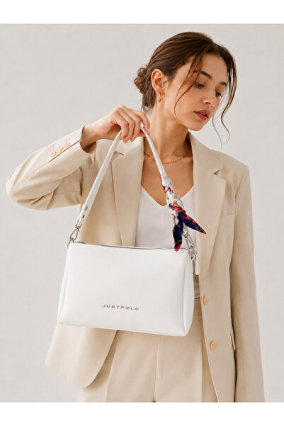 Just Polo Women's Stylish Design Cross Shoulder Bag with Scarf Detail and Adj...
