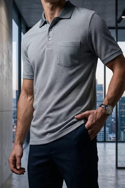 TOZLU Tricou bărbătesc cu guler polo și buzunare