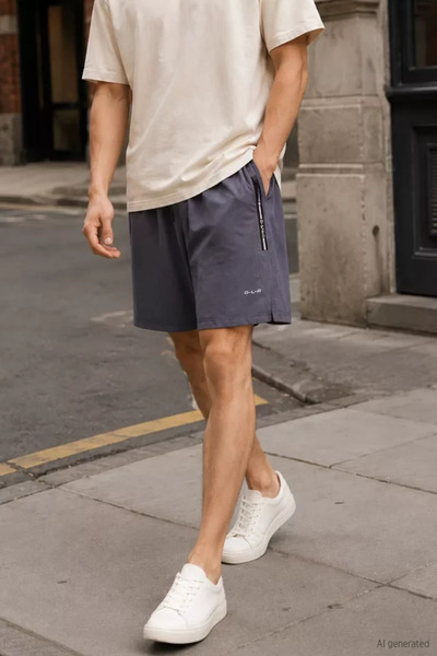 TOZLU Men's Elastic Waist Pocket Shorts
