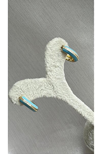 ZRN AKSESUAR Earrings Double-Sided Use Hoop Earrings 1.8 cm – Stoned & Plain ...