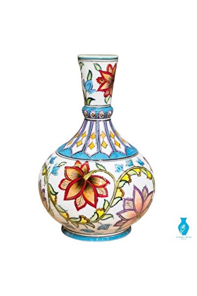Generic Brand 25 cm Handcrafted Floral Vase - Detailed Decorative Flower Holder