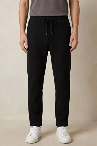 TOZLU Men's Patterned Baggy Trousers with Elastic Waist