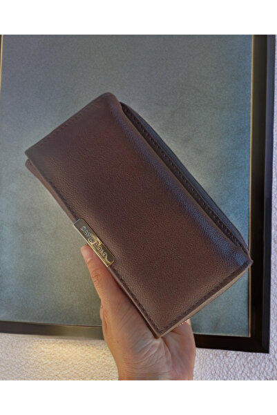 KY Women's Brown Wallet Large Size Multi-Compartment Zippered Card Holder